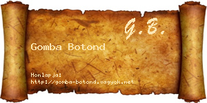 Gomba Botond névjegykártya